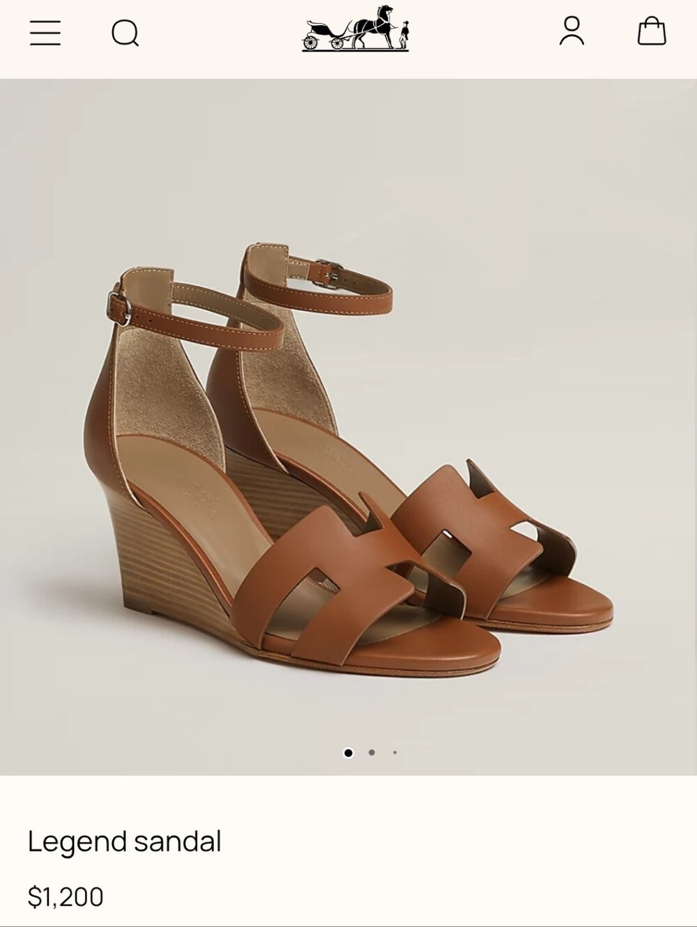 AUTHENTIC HERMES BROWN LEATHER LEGEND SANDAL WEDGE SHOES PLATFORM Sz 40 $1200